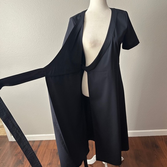 Soeur Phenomene Navy Blue Short Sleeve Wrap Midi Dress FR Size 36 US Size 4 NEW - Picture 5 of 15